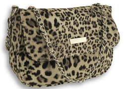 Savannah Leopard Print Suedette Shoulder Bag