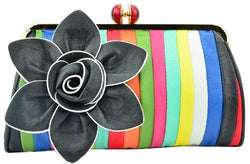 Rose Fauxy Leather Clutch Bag with Adjustable Strap