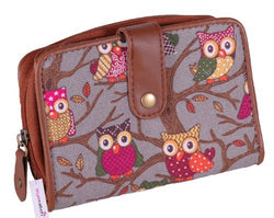 Canvas Owl Print Purse