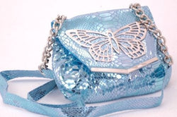 Butterfly Croc Print Shoulder Bag