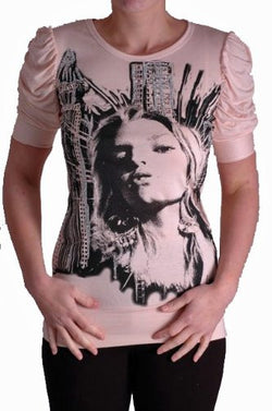 Katie Short Sleeve Face Print Tops