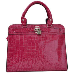 Allegra Croc Print Satchel Bag