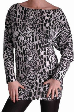 Tate Wide Neck Granit Print Tops