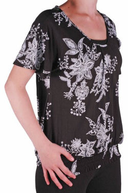 Elastic Hem Flounce Blouse