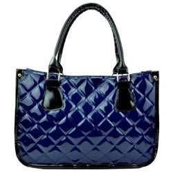 Quilted Faux Leather Double Handled Tote Bag
