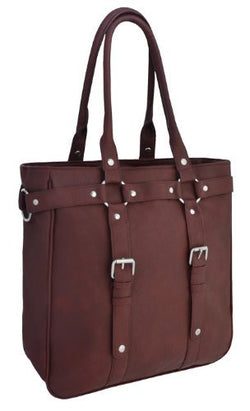 EyeCatch - Harper Womens Vintage Style Faux Leather Tote HandBag Shoulder Bag