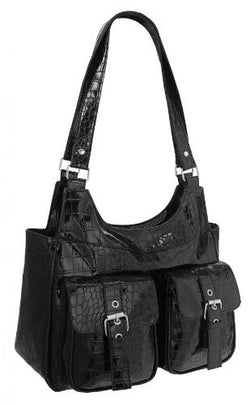 Haven Faux Leather Croc Print Shoulder Bag