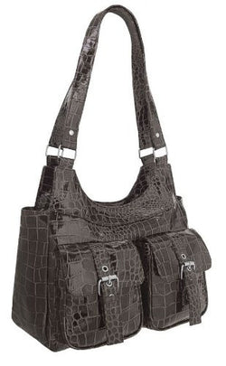 Haven Faux Leather Croc Print Shoulder Bag