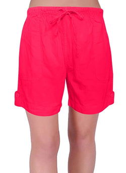 Eden Womens Pull on Cotton Adjustable Waist Elasticated Ladies Shorts