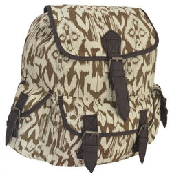 Aztec Canvas Faux Leather BackPack