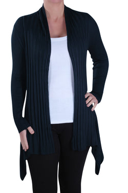 Open Front Knitted Draped Cardigan