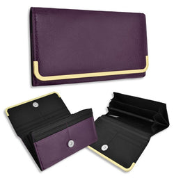 EyeCatch - Mariah Ladies Large Patent Faux Leather Purse Purple