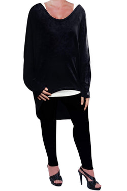 Loose Baggy Oversized Women's Long Sweater Tunic Top Jumper