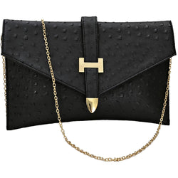 Faux Leather Envelope Style Clutch Bag