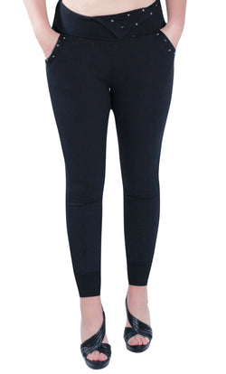 Star Studded Biker Style Leggings