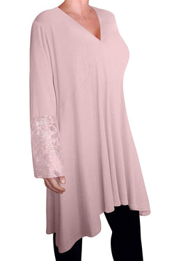 Loose Long Dress Tunic Lace Tops Shirt Ladies Plus Size