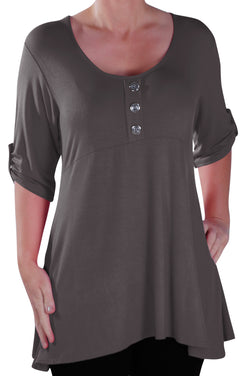 Eva Scoop Neck Plus Size Tunic Top
