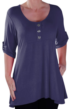 Eva Scoop Neck Plus Size Tunic Top