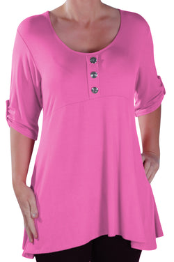 Eva Scoop Neck Plus Size Tunic Top