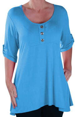 Eva Scoop Neck Plus Size Tunic Top