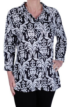 Printed Long Sleeve Blouse