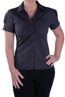 Ruffle Work Short Sleeve Blouse