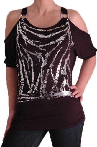 Mona Off The Shoulder Cut Out Graphic Tops