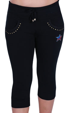 Star Print 3/4 Capri