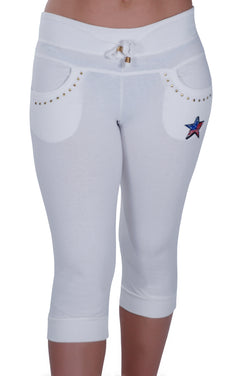 Star Print 3/4 Capri