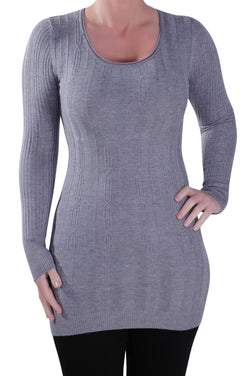 Scoop Neck Stretch Cable Jumper