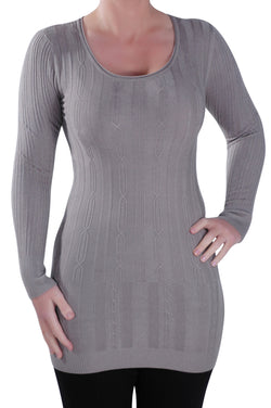 Scoop Neck Stretch Cable Jumper