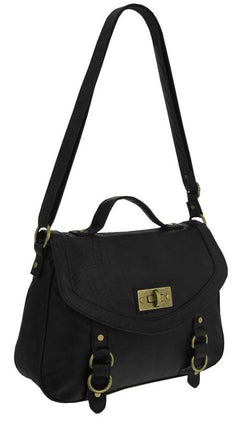 EyeCatchBags - Metropolis Ladies Faux Leather Satchel Messenger Shoulder Bag Black