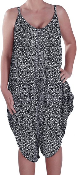 Lagenlook Strappy Jumpsuit Ditsy