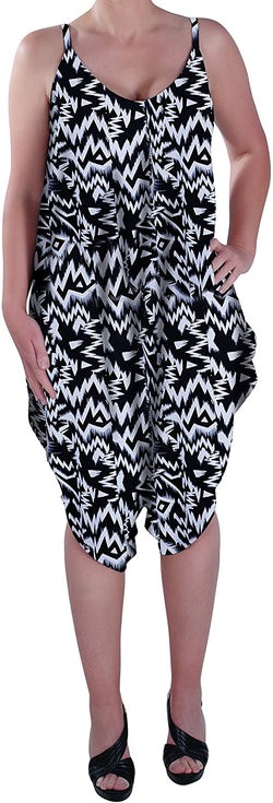 Lagenlook Strappy Jumpsuit Zig Zag