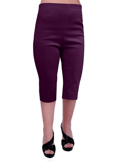 Everyday Stretch Capri Pants - Ladies 3/4 Three Quarter Cropped Pull On Trousers – Chino Capris