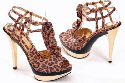 Ladies High Heel Leopard Platform Party Shoes