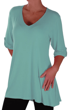 Shellie V Neck Plus Size Tunic Top
