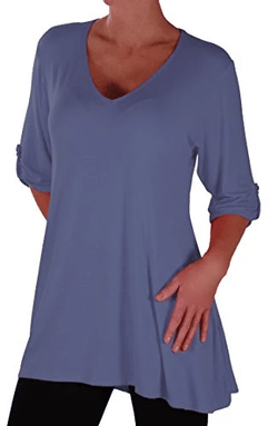 Shellie V Neck Plus Size Tunic Top
