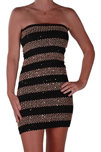 Kylie Striped Sequin Mini Dress