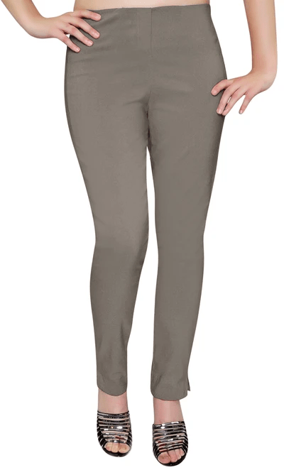 Ladies Pull On Straight Smooth Super Stretch Elasticated Trousers