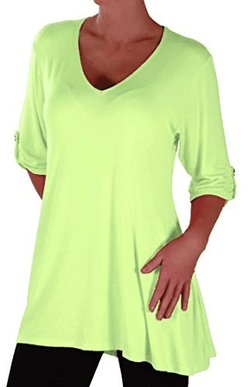 Shellie V Neck Plus Size Tunic Top