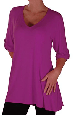 Shellie V Neck Plus Size Tunic Top