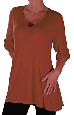 Shellie V Neck Plus Size Tunic Top