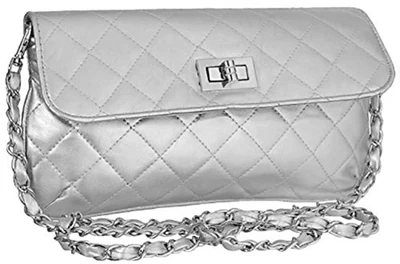 Designer Style Quilted Clutch Cross Body & Shoulder Bag | Women Faux Leather Flap Bags | Fashionable Inner Zipped Handbags | Twist Lock Closure, Reflective Color & Detachable Strap