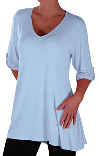 Shellie V Neck Plus Size Tunic Top