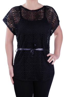 Grecian Crochet Lace Tunic Top