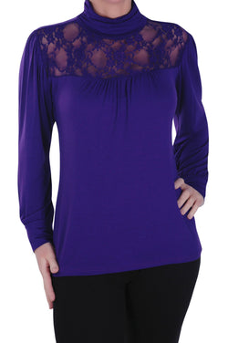 Micaela Lace Polo Neck Top